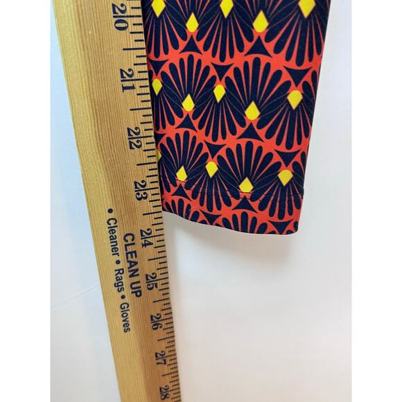 Splits59 Floral Print Ankle Athletic Athleisure Leggings - Blue/Orange, Size S - Picture 6 of 8